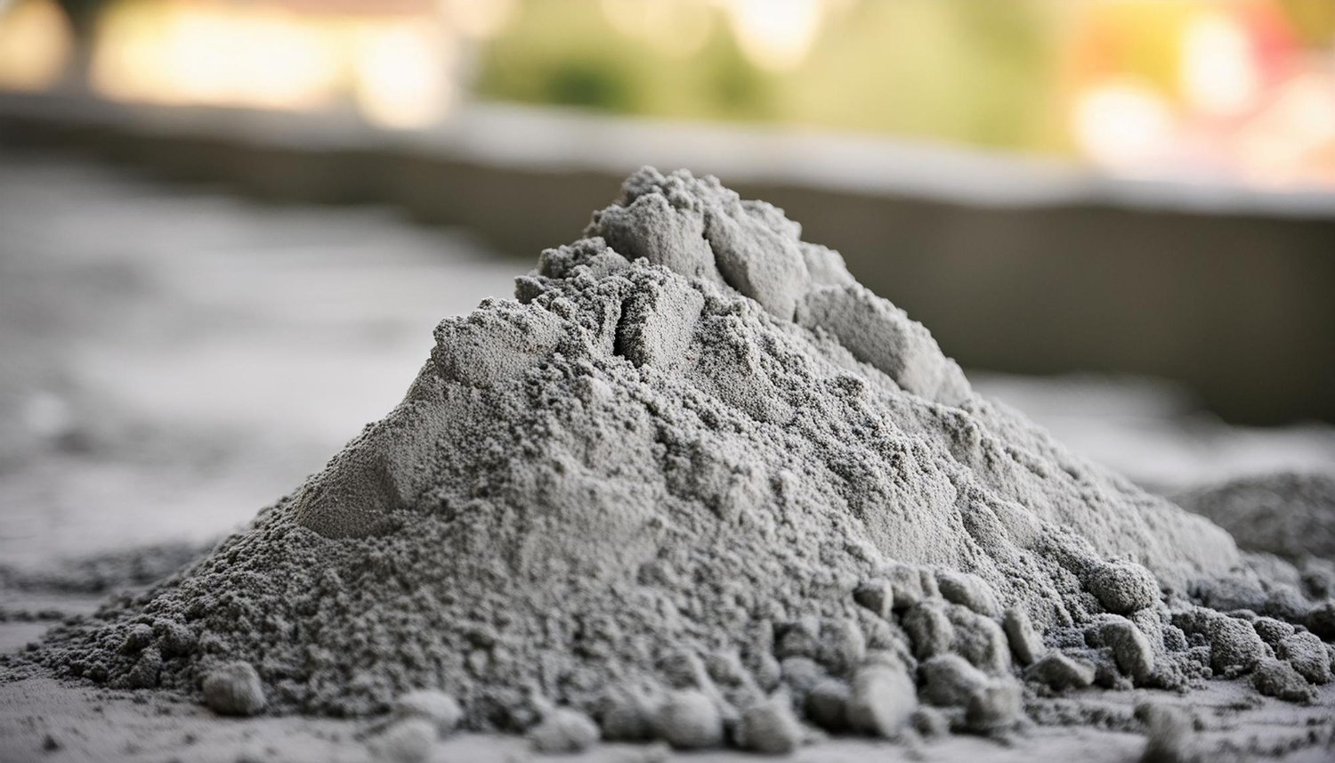 Fine gray cement powder construction material for building foundation